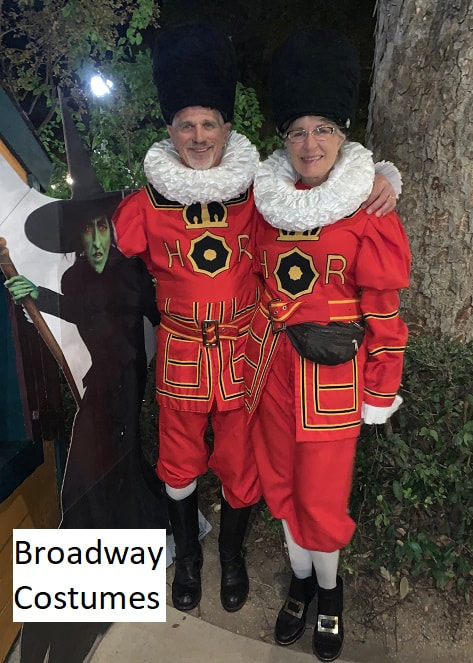 A picture of two of our Beefeater costumes