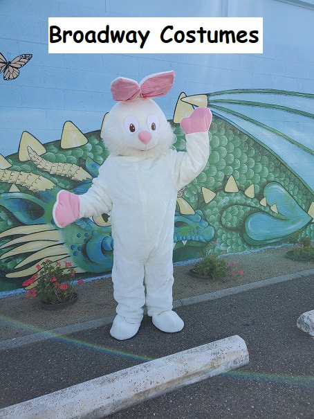picture of our Deluxe Easter Bunny with the Short Fur Suit and Fur Head