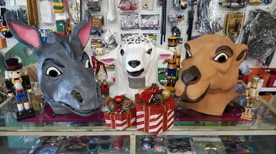 Picture of our Donkey, Lamb, and Camel heads