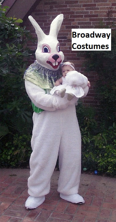 picture of our Easter Bunny with a Papier Mache Head