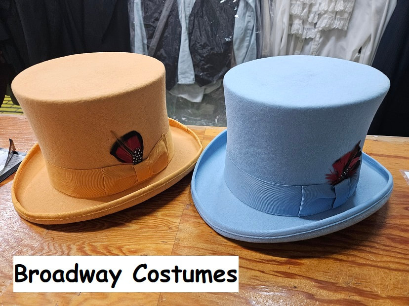 picture of some of our colored top hats like those for Dumb and Dumber