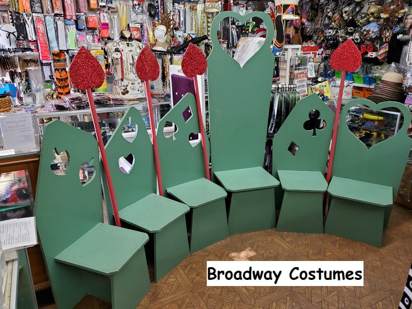 picture of our chairs and heart staffs for Alice in Wonderland