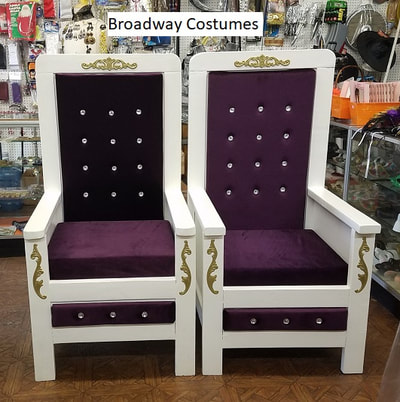 Picture of our White Thrones with Purple Velvet - perfect for Kings and Queens and even Santa!