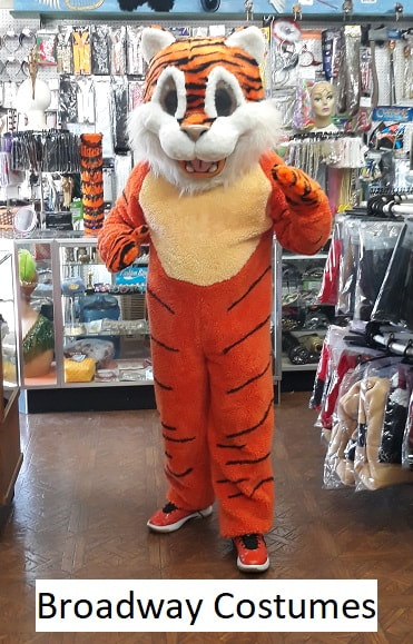 Picture of our tiger costume with the full Mascot Head
